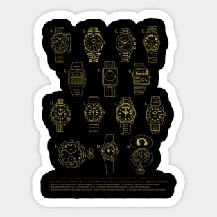 Famous Movie Watch Quiz (Classics, Blockbuster Props - Monochrome Gold) Sticker